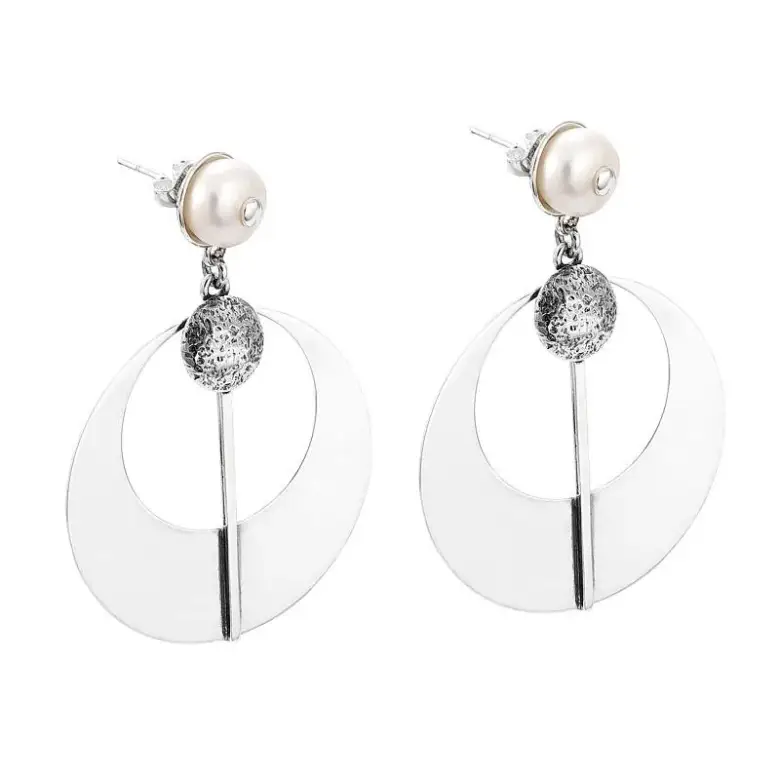 Kolczyki srebrne z perłą