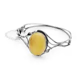 Bransoletka srebrna z bursztynem