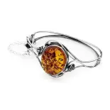 Bransoletka z bursztynem srebrna