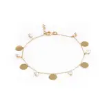 Złota bransoletka z kółkami i kamyczkami Złota bransoletka z kółkami i kamyczkami