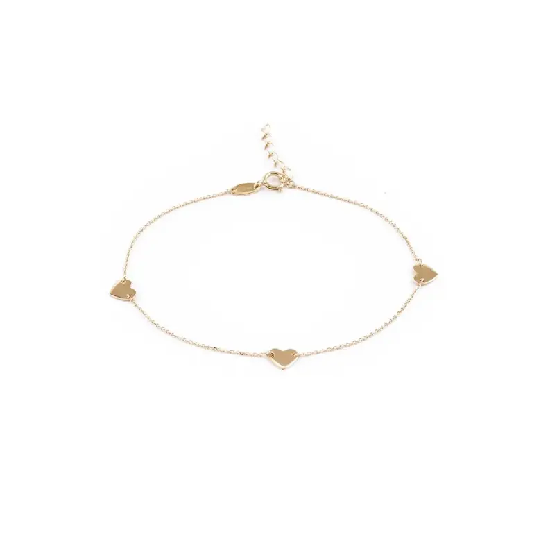 Bransoletka złota celebrytka z serduszkiem Bransoletka złota celebrytka z serduszkiem