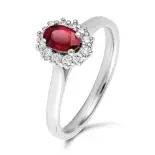 Pierścionek z rubinem białe złoto-4025 Pierścionek z rubinem białe złoto-4025