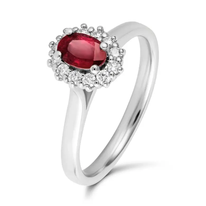 Pierścionek z rubinem białe złoto-4025 Pierścionek z rubinem białe złoto-4025