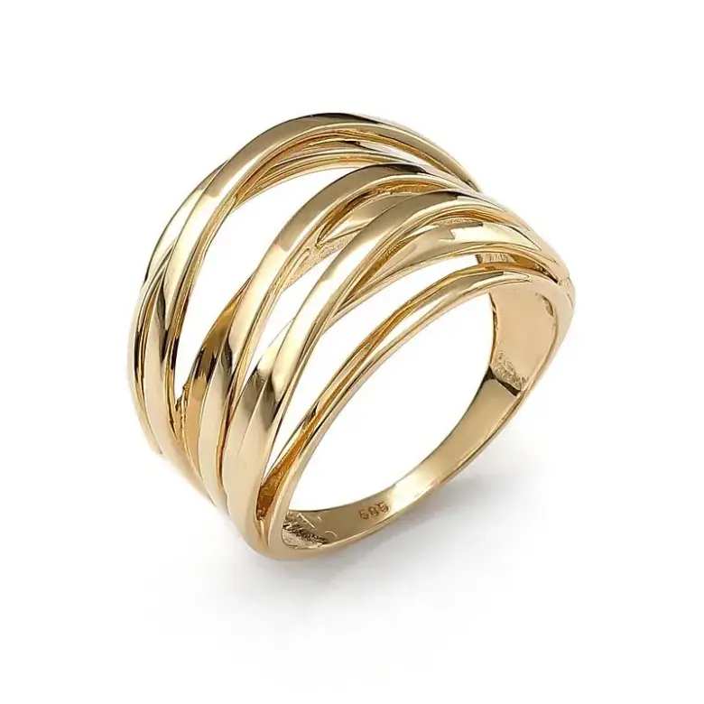 Szeroki złoty pierścionek