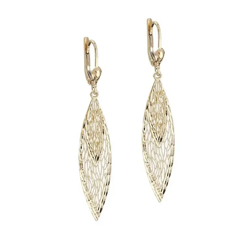 Złote kolczyki wiszące długie Złote kolczyki wiszące długie