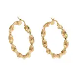 Kolczyki złote koła skręcone