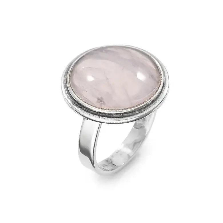 Pierścionek z kwarcem różowym