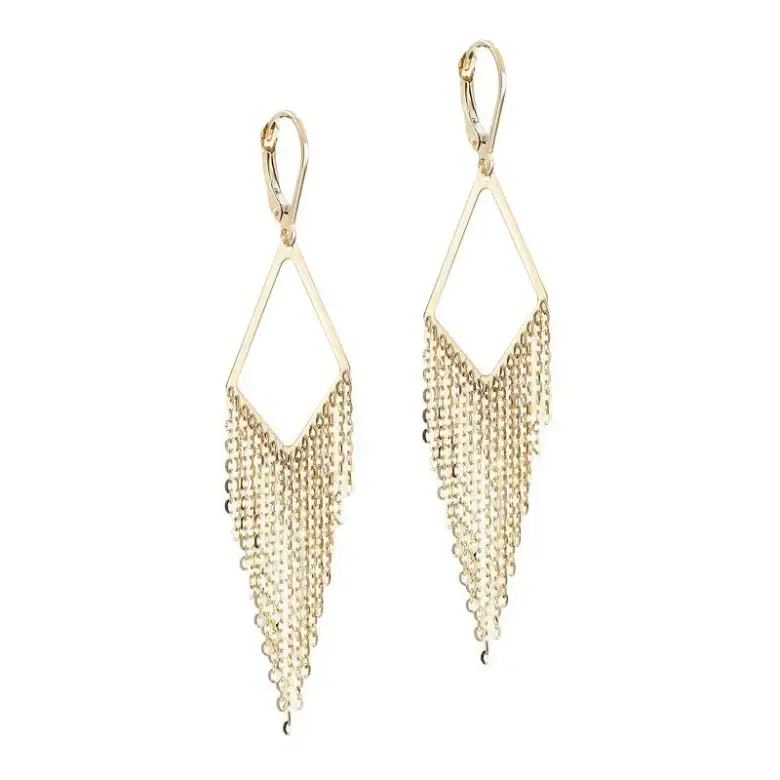 Kolczyki złote wiszące łańcuszki Kolczyki złote wiszące łańcuszki