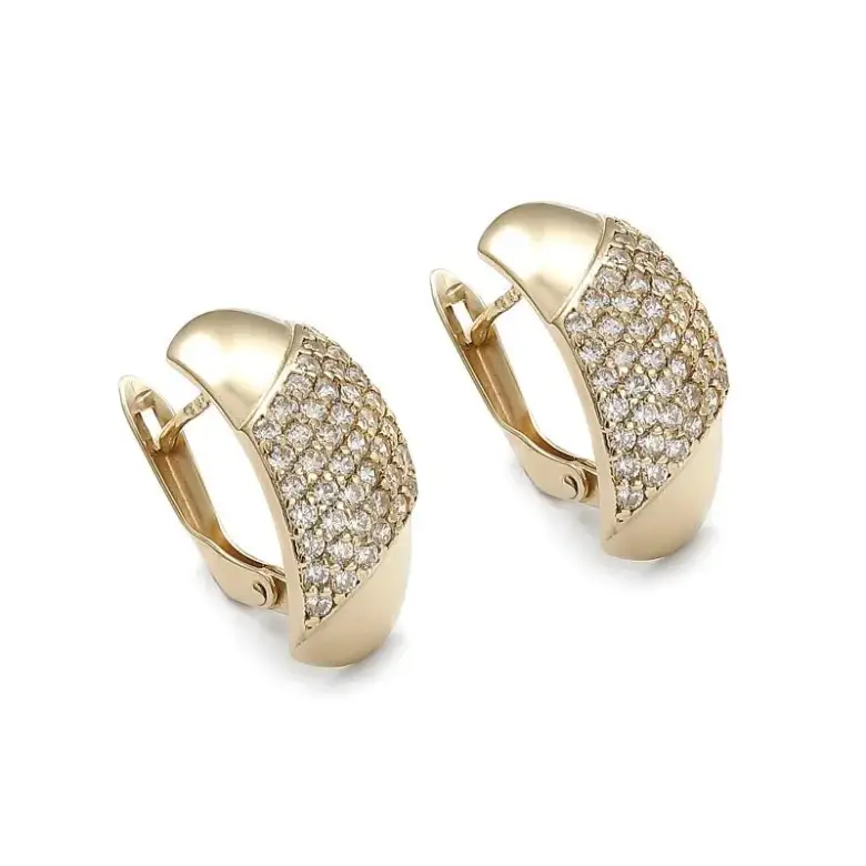 Złote kolczyki z cyrkoniami Złote kolczyki z cyrkoniami