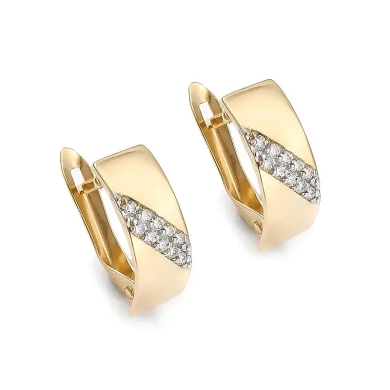 Złote kolczyki z cyrkoniami