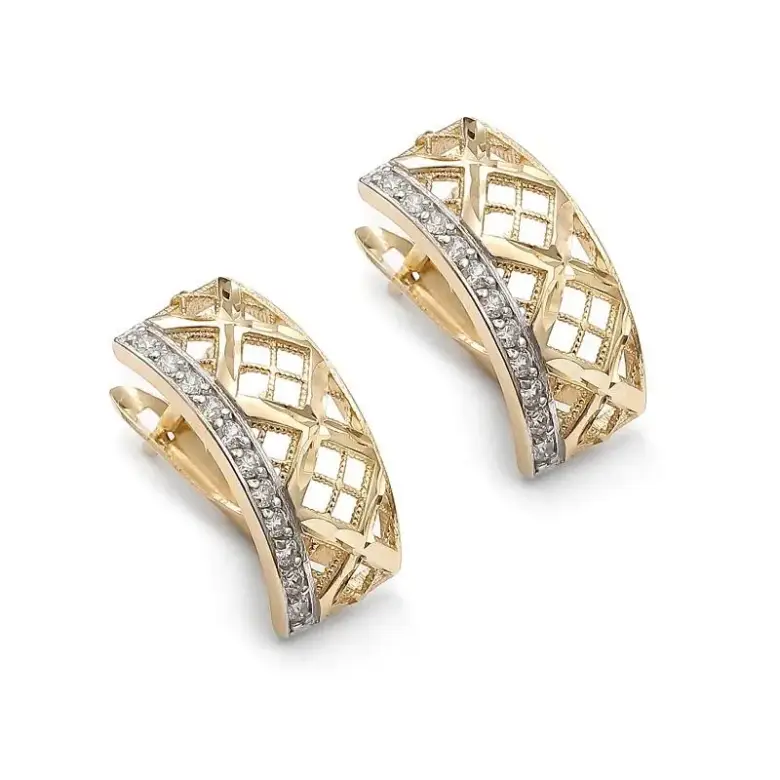 Złote kolczyki z cyrkoniami