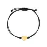 Bransoletka na sznurku złota z serduszkiem