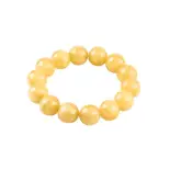 Bransoletka z bursztynu na gumce żółte kulki