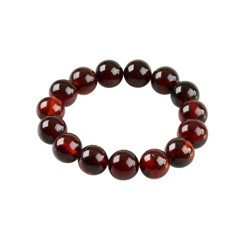 Bransoletka z bursztynu na gumce kulki