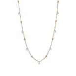 Złota celebrytka naszyjnik z kamyczkami