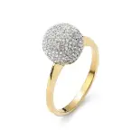 Złoty pierścionek z kulką wysadzaną cyrkoniami Złoty pierścionek z kulką wysadzaną cyrkoniami