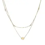 Złota celebrytka naszyjnik z kółkiem i cyrkoniami