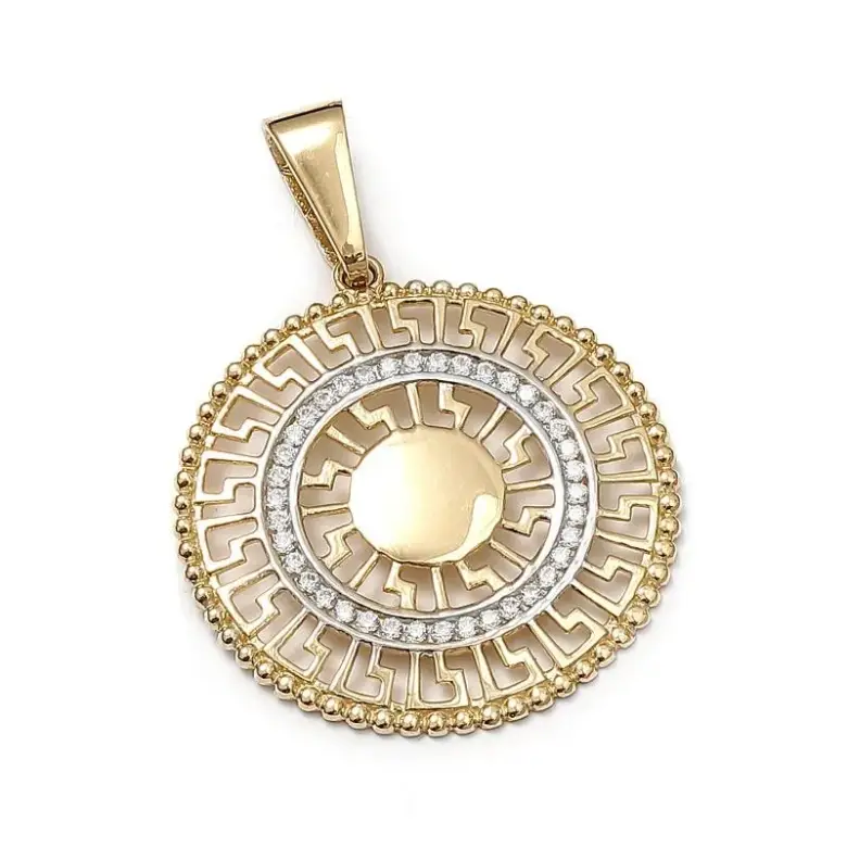 Złota, duża zawieszka z cyrkoniami Złota, duża zawieszka z cyrkoniami