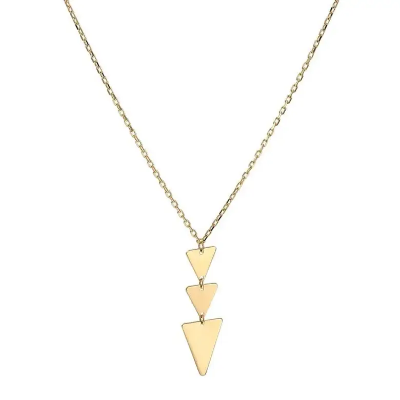 Złota celebrytka naszyjnik z ozdobnymi trójkątami Złota celebrytka naszyjnik z ozdobnymi trójkątami