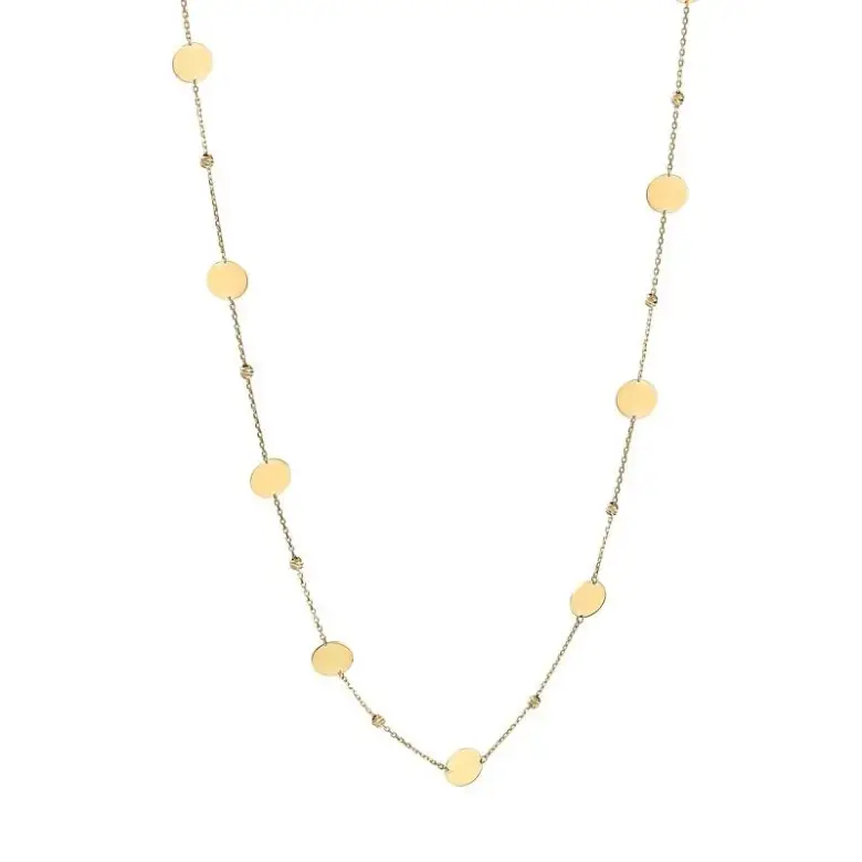 Złota celebrytka naszyjnik z ozdobnymi kółeczkami Złota celebrytka naszyjnik z ozdobnymi kółeczkami