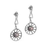 Kolczyki srebrne wiszące z perłami