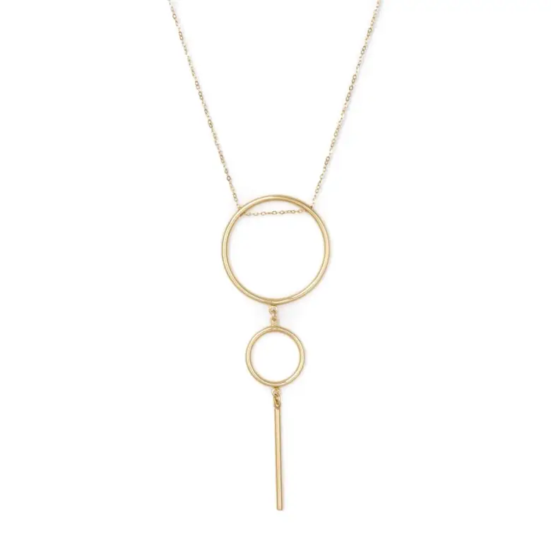 Złota celebrytka naszyjnik okręgi