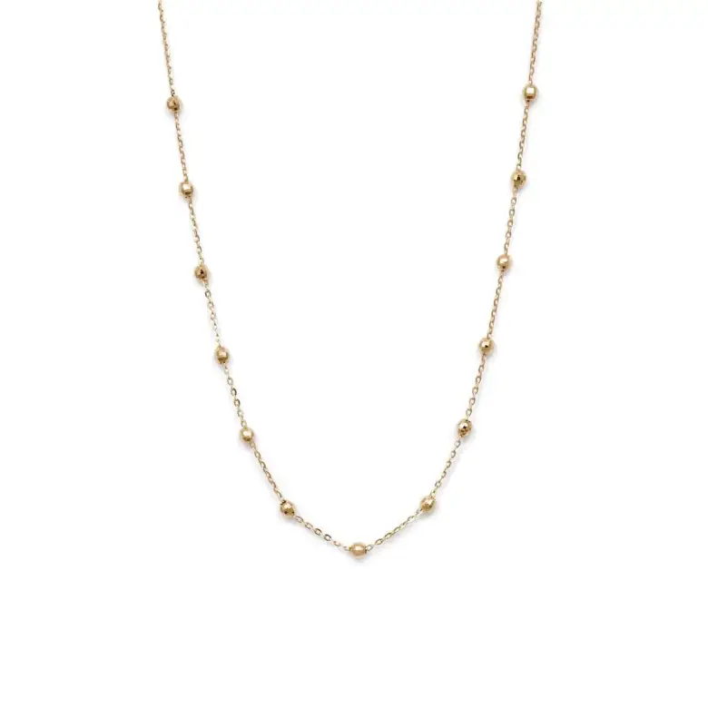 Złota celebrytka naszyjnik z kuleczkami