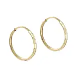 Złote kolczyki kółka grawerowane Złote kolczyki kółka grawerowane