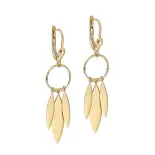 Złote kolczyki wiszące blaszki Złote kolczyki wiszące blaszki