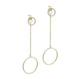 Złote kolczyki wiszące koła Złote kolczyki wiszące koła