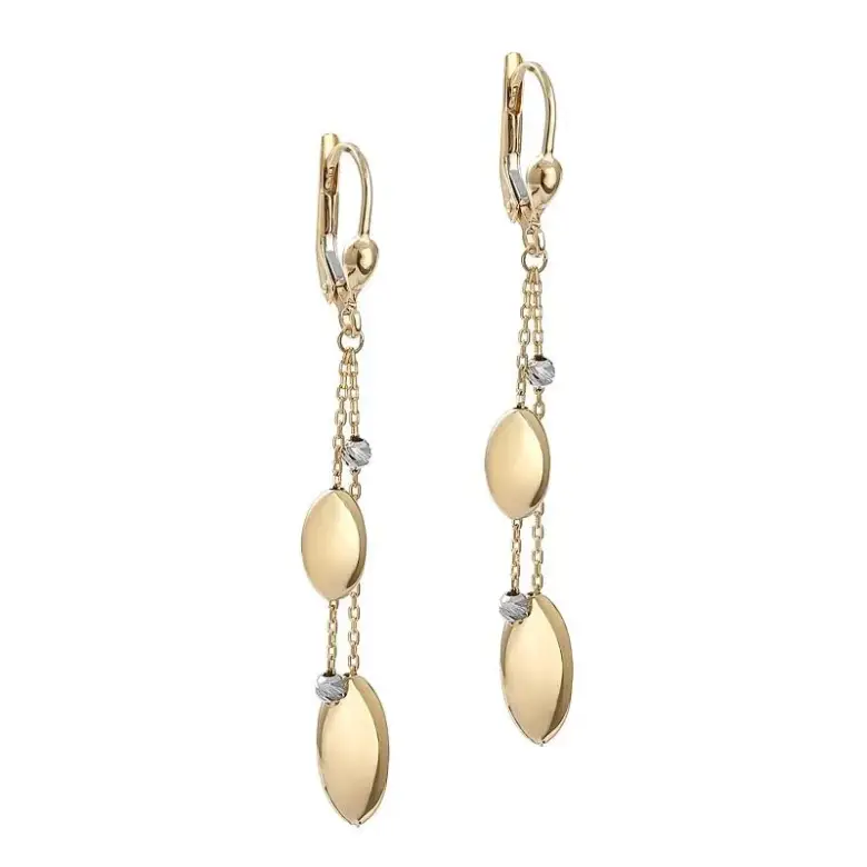 Złote kolczyki wiszące długie Złote kolczyki wiszące długie