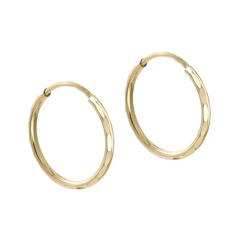 Złote kolczyki kółka grawerowane Złote kolczyki kółka grawerowane