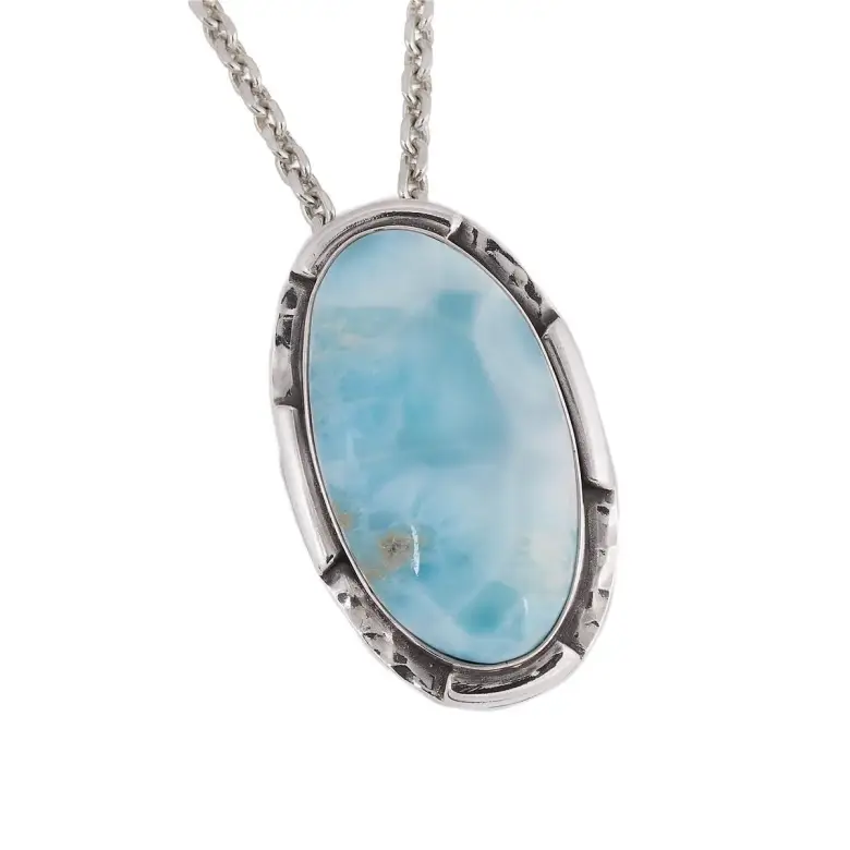 Wisior srebrny z naturalnym larimarem Wisior srebrny z naturalnym larimarem