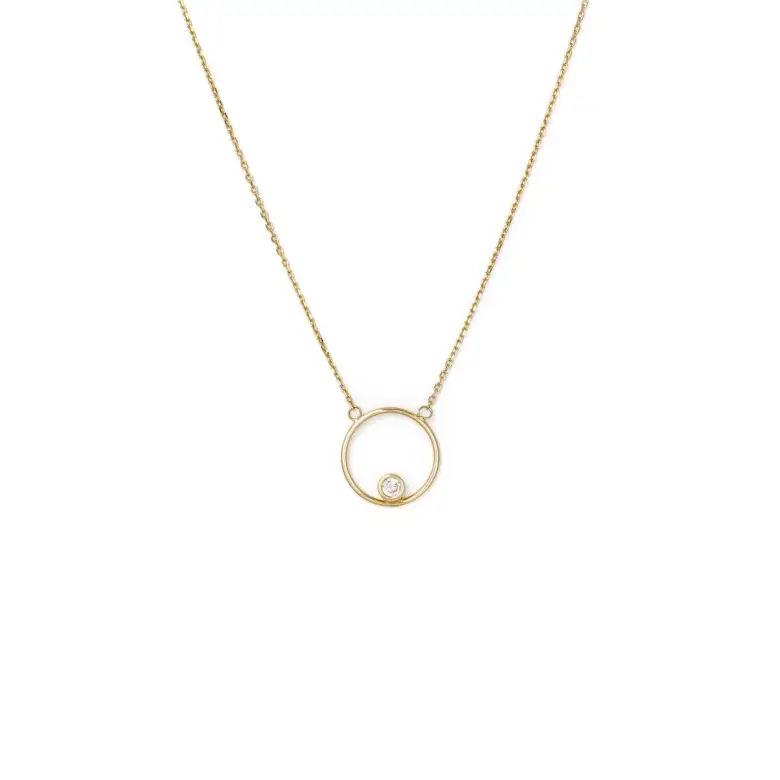 Złota celebrytka naszyjnik z cyrkonią