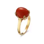 Złoty pierścionek z koralem naturalnym Złoty pierścionek z koralem naturalnym