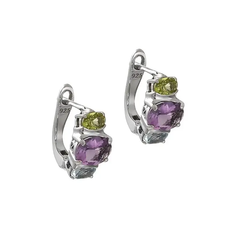 Srebrne kolczyki z kamieniami naturalnymi Srebrne kolczyki z kamieniami naturalnymi