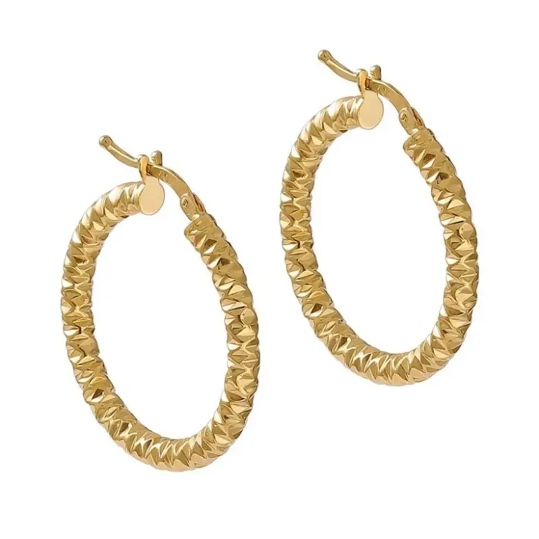 Kolczyki złote koła diamentowane