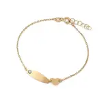 Złota bransoletka z blaszką i serduszkiem Złota bransoletka z blaszką i serduszkiem