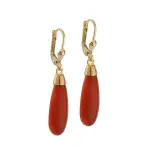 Kolczyki złote z koralem naturalnym Kolczyki złote z koralem naturalnym