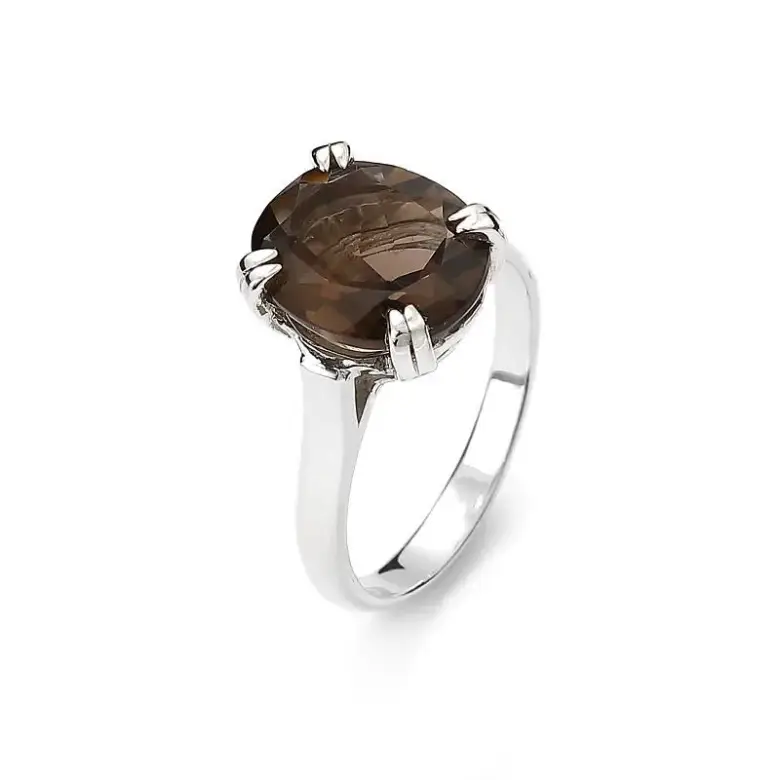 Srebrny pierścionek z kwarcem dymnym Srebrny pierścionek z kwarcem dymnym