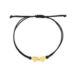 Bransoletka złota sznurek dwa serduszka-886 Bransoletka złota sznurek dwa serduszka-886