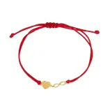 Złota bransoletka na czerwonym sznurku z nieskończonością i sercem Złota bransoletka na czerwonym sznurku z nieskończonością i sercem