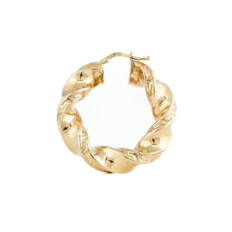 Złote kolczyki w kształcie zdobionego koła -89 Złote kolczyki w kształcie zdobionego koła -89