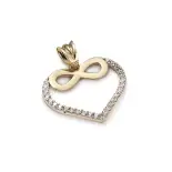 Zawieszka złota serce z cyrkoniami i nieskończonością Zawieszka złota serce z cyrkoniami i nieskończonością