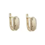 Kolczyki złote diamentowane z cyrkoniami
