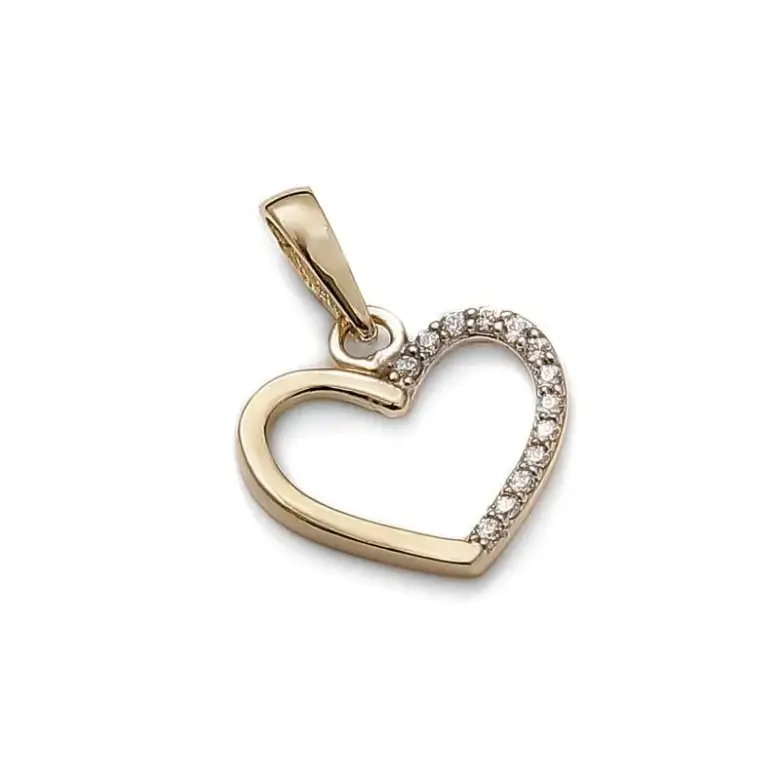 Zawieszka złote serce z cyrkoniami Zawieszka złote serce z cyrkoniami
