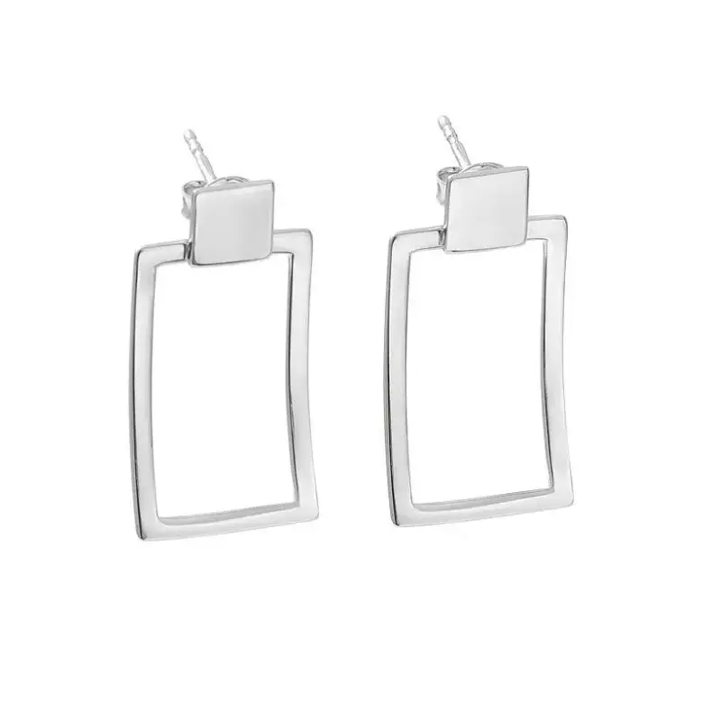 Kolczyki srebrne prostokąty Kolczyki srebrne prostokąty