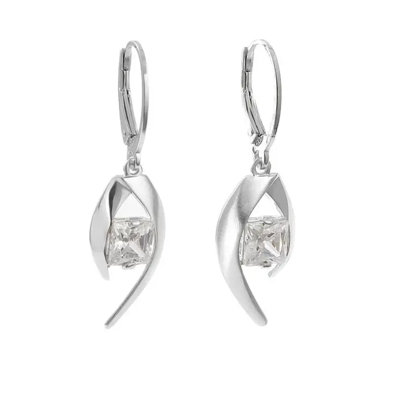 Srebrne kolczyki kwadratowe cyrkonie Srebrne kolczyki kwadratowe cyrkonie