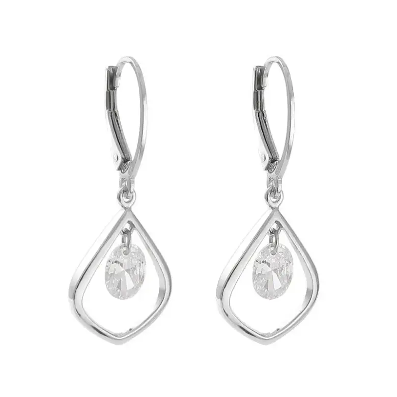 Srebrne kolczyki wiszące cyrkonie Srebrne kolczyki wiszące cyrkonie