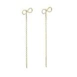 Złote przeciągane kolczyki nieskończoność Złote przeciągane kolczyki nieskończoność